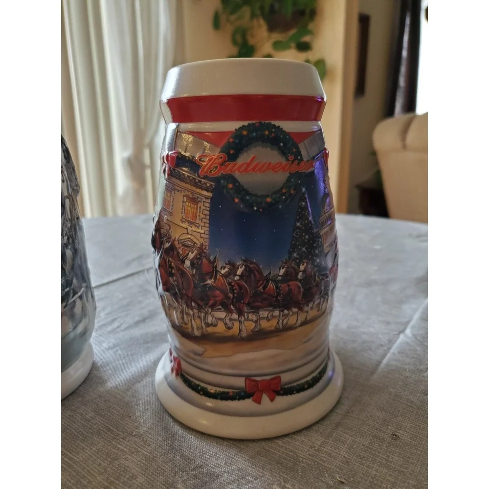 2001 & 2008 Anheuser Busch Budweiser Holiday Steins lot of 2 Washington DC Excel